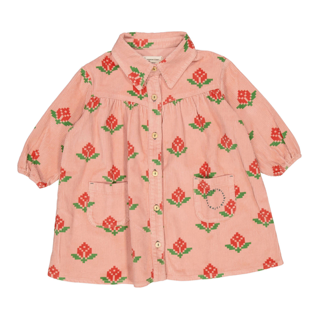 Piupiuchick Pink Big Flowers Short Dress