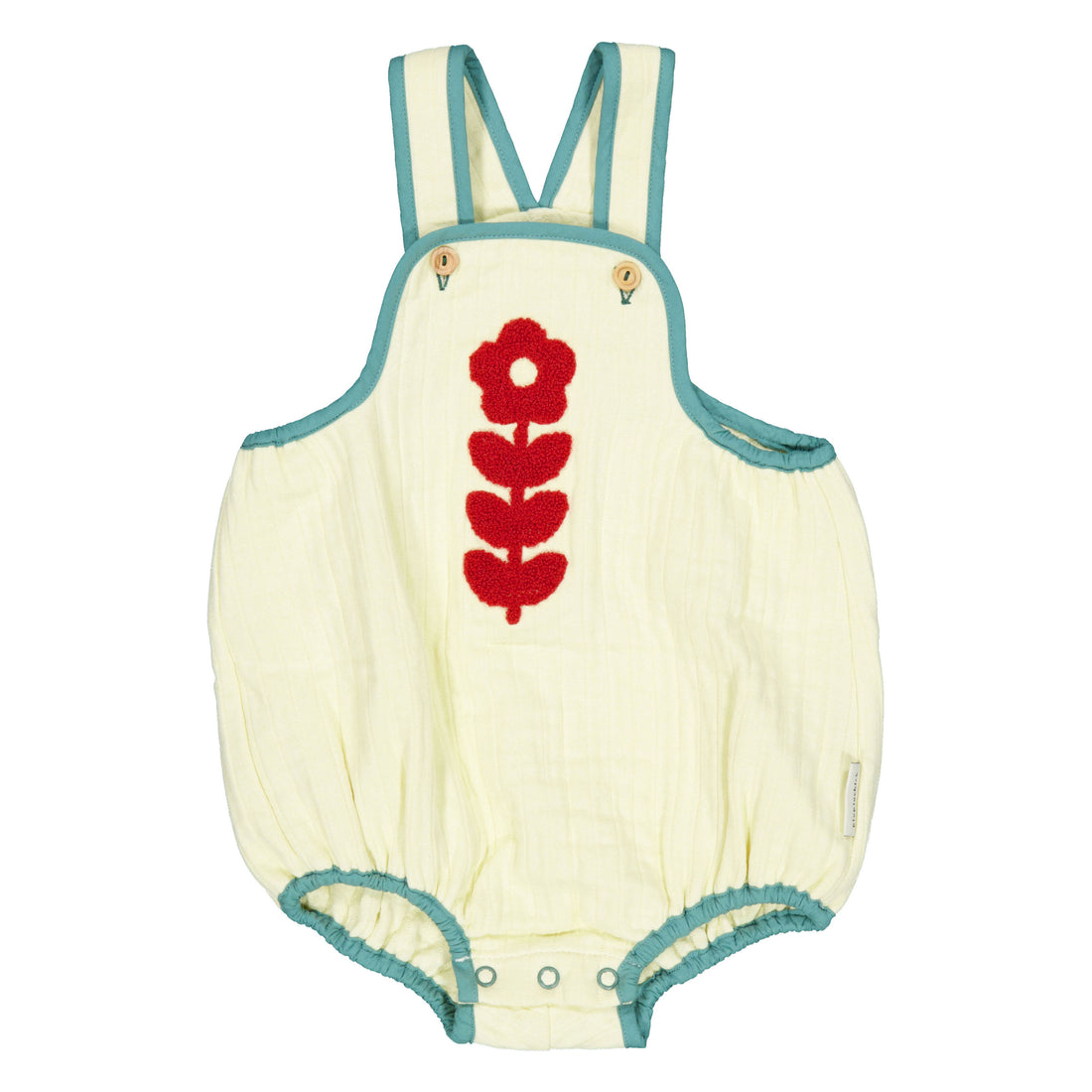 Piupiuchick Ecru / Red Flowers Romper