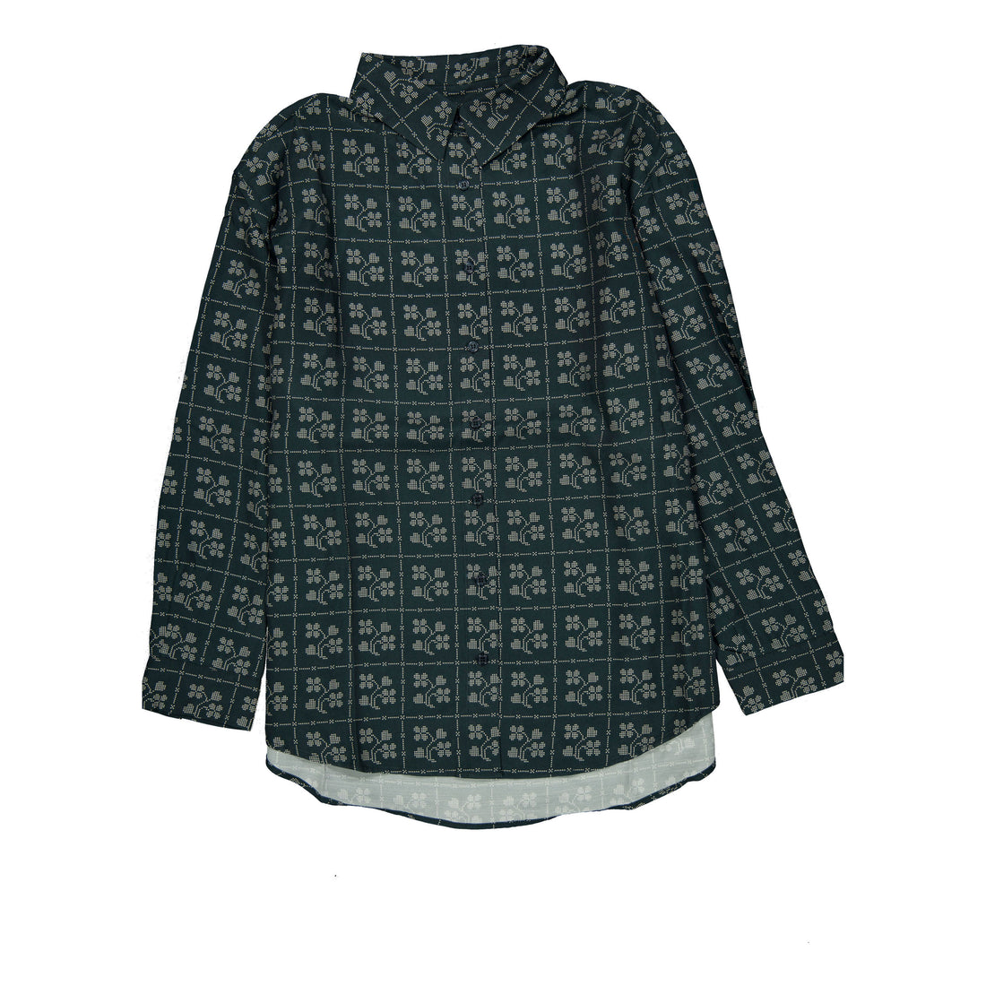 The Tiny Big Sister Ink Blue Dots Flowers Shirt