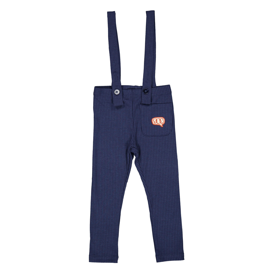1984 Navy Ribbed Suspender Leggings