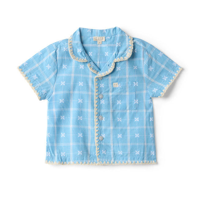 Lali  Vintage Blue Plaid Henri Shirt