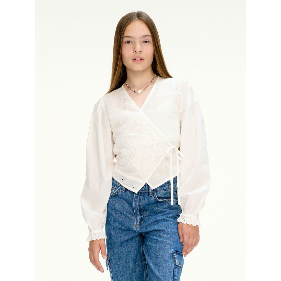 Les Coyotes De Paris Off White Romantic Wrap Top