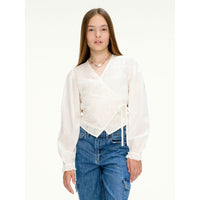 Les Coyotes De Paris Off White Romantic Wrap Top