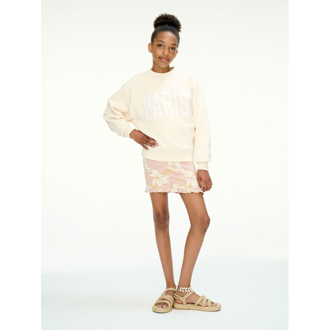 Les Coyotes De Paris Cream Relaxed Fit Artwork Sweatshirt