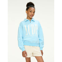 Les Coyotes De Paris Washed Sea Oversized Half Zip Sweatshirt