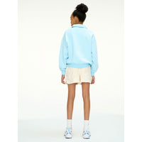 Les Coyotes De Paris Washed Sea Oversized Half Zip Sweatshirt