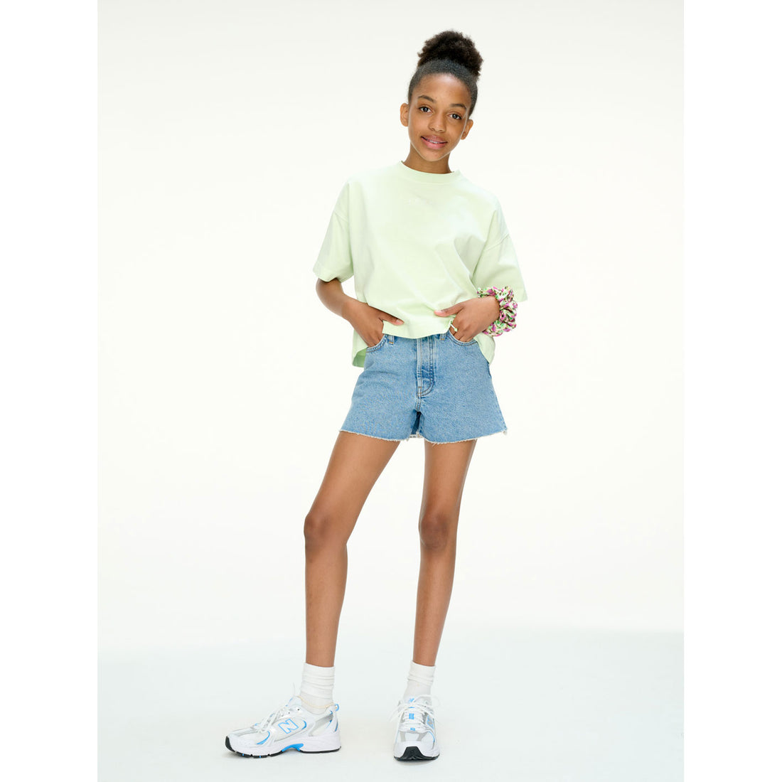 Les Coyotes De Paris Pistachio Oversized Garment-Dye Logo T-Shirt