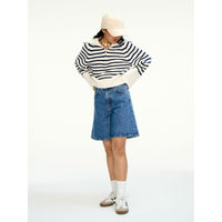 Les Coyotes De Paris Classic Stripe Half Zip Pullover