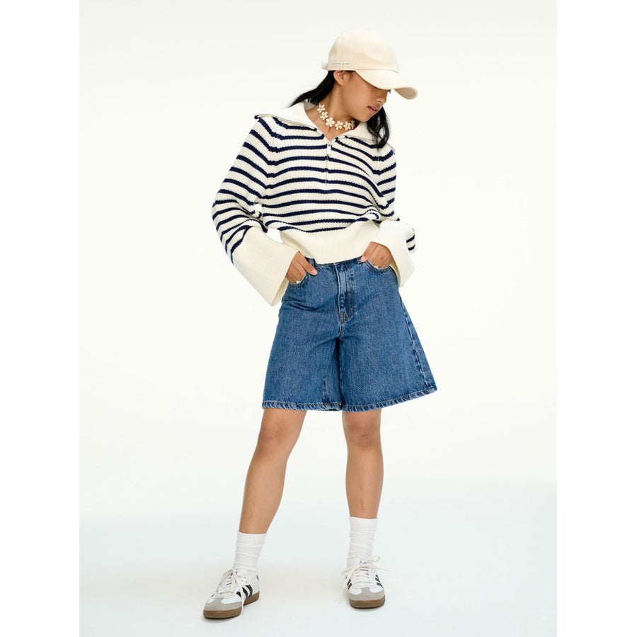 Les Coyotes De Paris Classic Stripe Half Zip Pullover – Ladida
