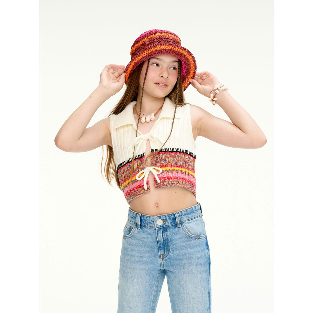 Les Coyotes De Paris Multi Color Knitted Space Yarn Gilet