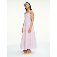 Les Coyotes De Paris Soft Orchid Embroidered Maxi Dress