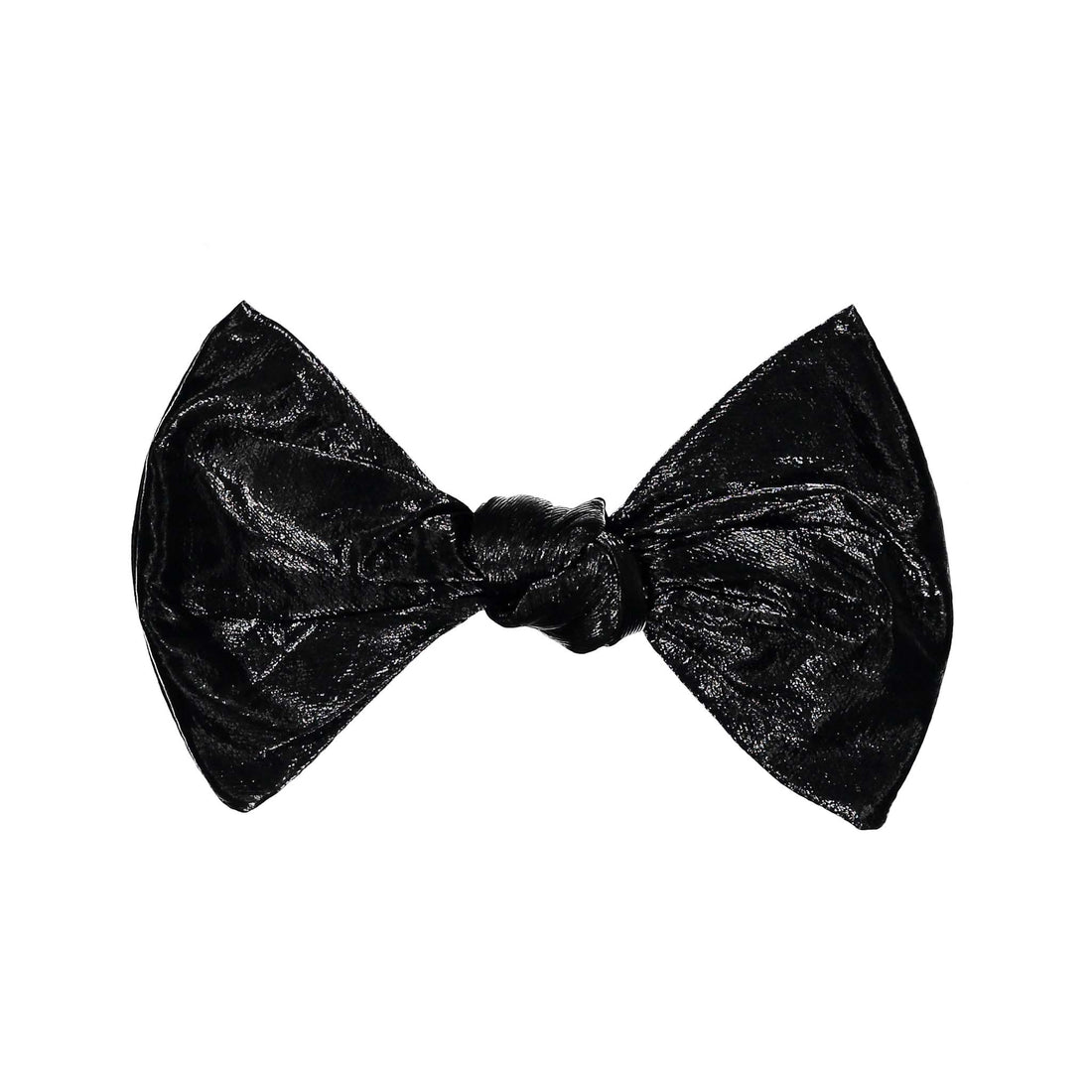 Knot Hairbands Black Leathered Bow Clip