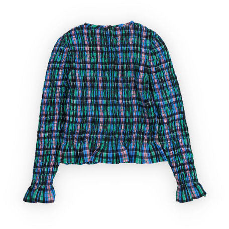The New Society Infinite Navy Checks Lidia Blouse