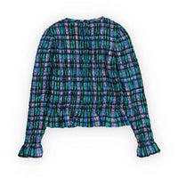 The New Society Infinite Navy Checks Lidia Blouse