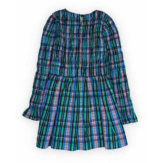 The New Society Infinite Navy Checks Lidia Dress
