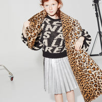 Little Creative Factory Black LCF Jacquard Ballon Sleeve Sweater