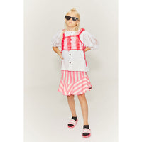 Little Creative Factory White/Neon Pink Carousel Mini Skirt