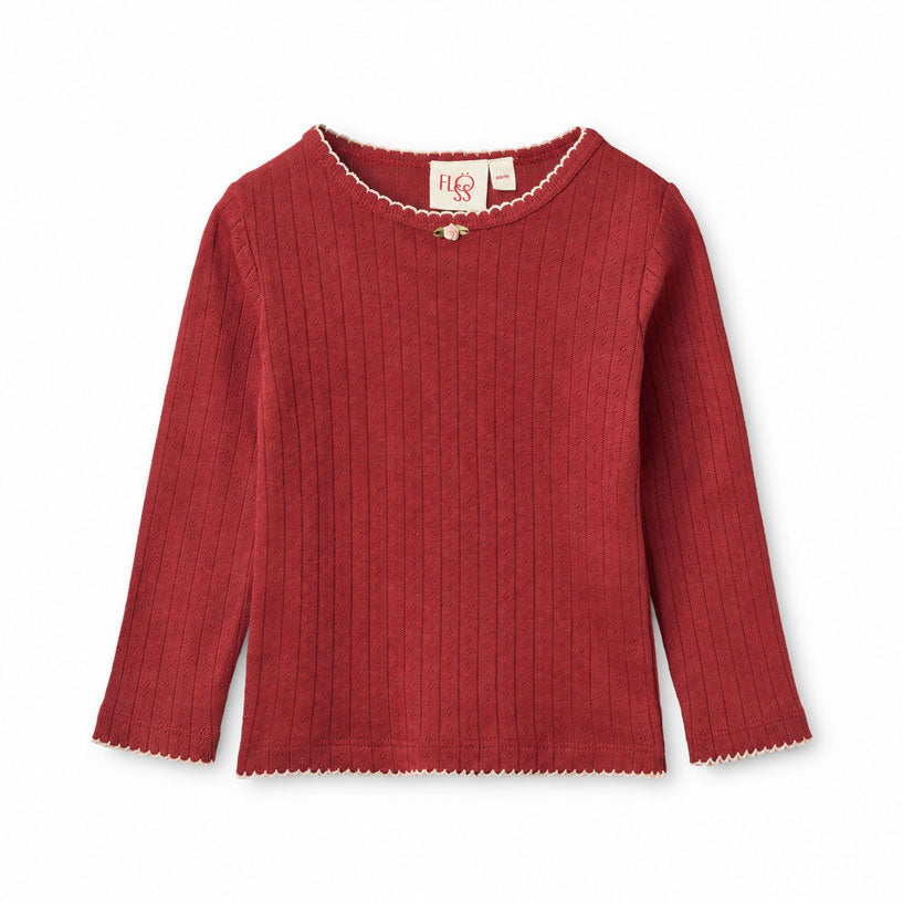 Floss Dark Cranberry Liva Pointelle Tee