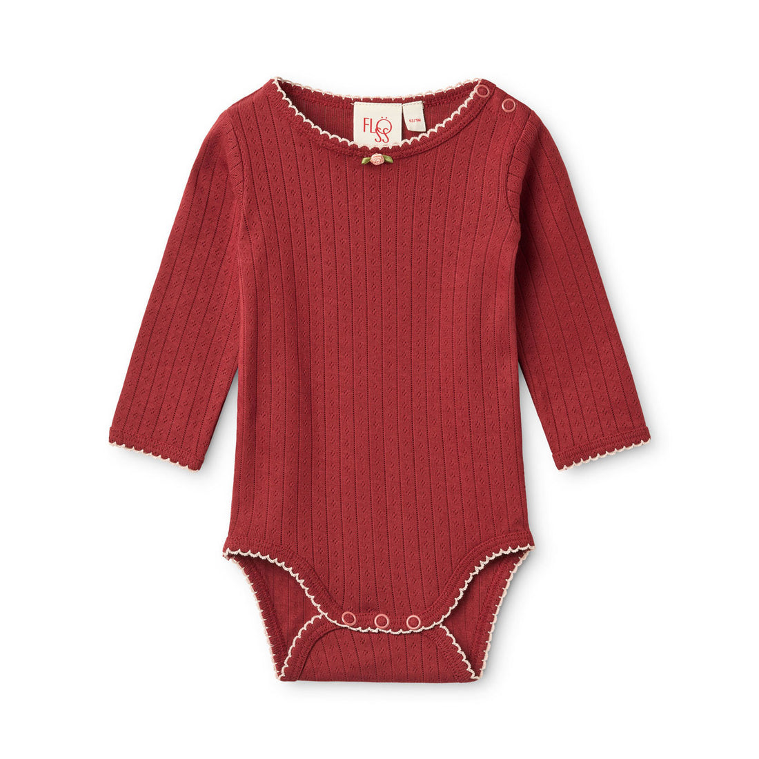 Floss Dark Cranberry Liva Pointelle Bodysuit