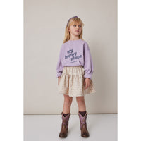 Tocoto Vintage Beige Flower Print Flared Skirt