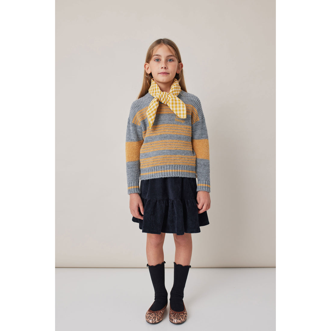 Tocoto Vintage Mustard Striped Pullover