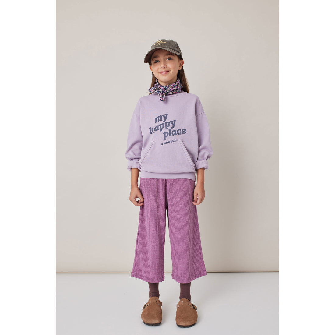 Tocoto Vintage Lilac My Happy Place Pocket Sweatshirt