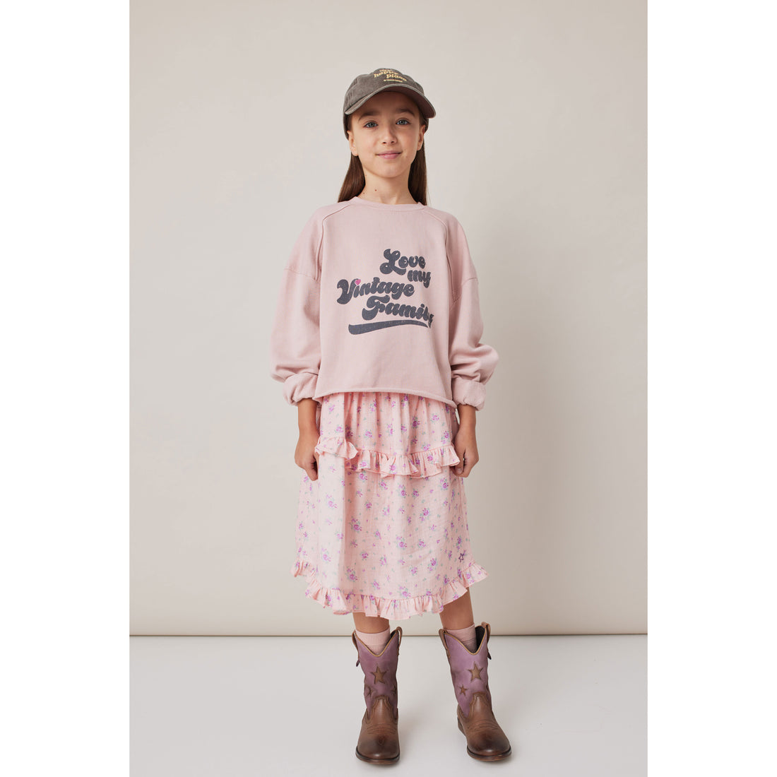 Tocoto Vintage Pink Love My Vintage Family Sweatshirt
