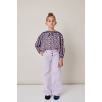 Tocoto Vintage Navy Flower Print Lace Blouse