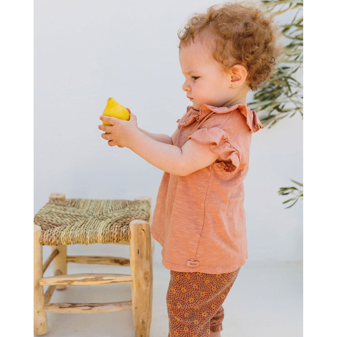 Buho Rose Clay Baby Frill Collar T-Shirt