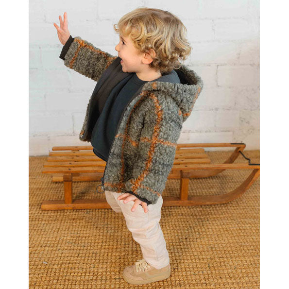 Buho Green Teddy Check Baby Jacket – Ladida