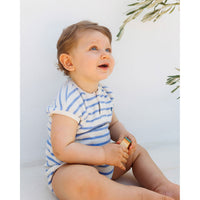 Buho Placid Blue Terry Stripes Romper