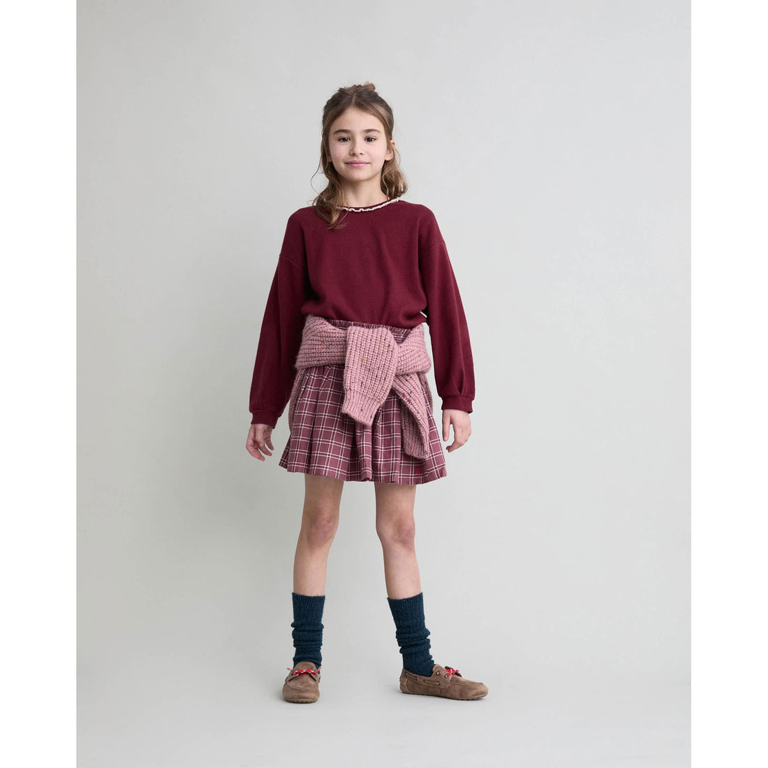 Buho PomegranateTartan Skirt