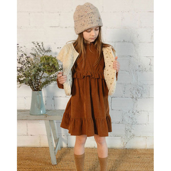 Buho Toffee Soft Velour Dress