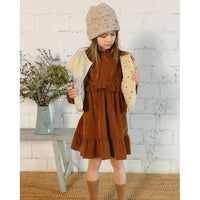 Buho Toffee Soft Velour Dress