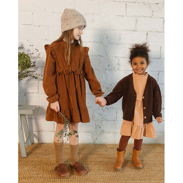 Buho Toffee Soft Velour Dress