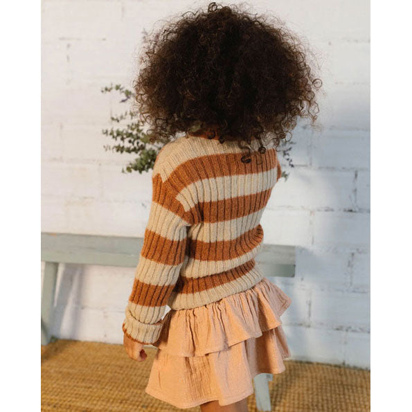 Buho Orange Rib Bands Sweater