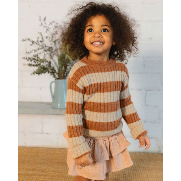Buho Orange Rib Bands Sweater