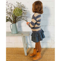 Buho Blue Rib Bands Sweater