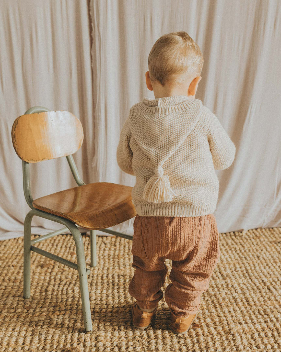 Buho Natural Baby Hooded Cardigan