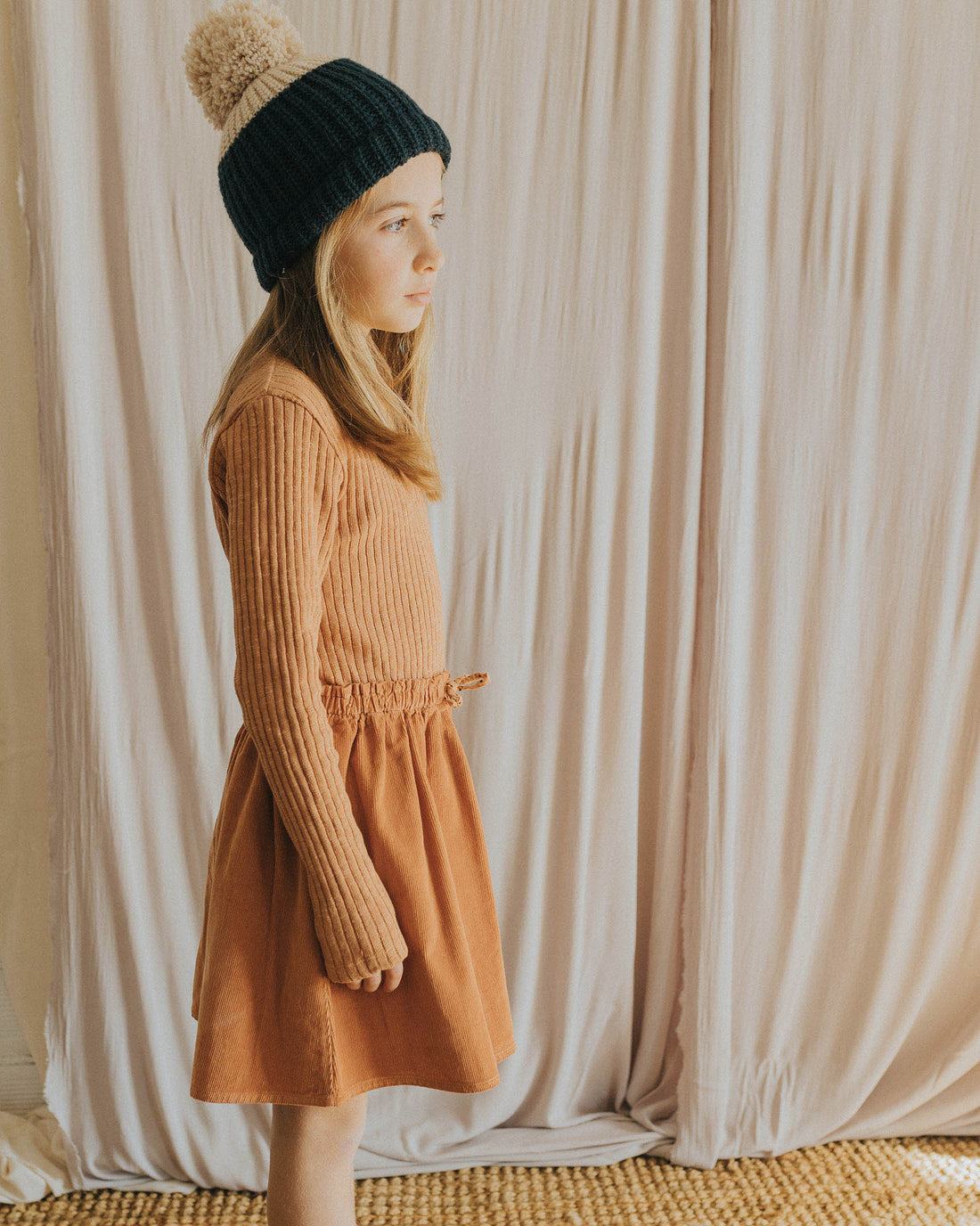 Buho Cinnamon Soft Velour Combi Dress
