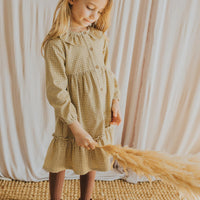 Buho Wheat Mini Check Dress