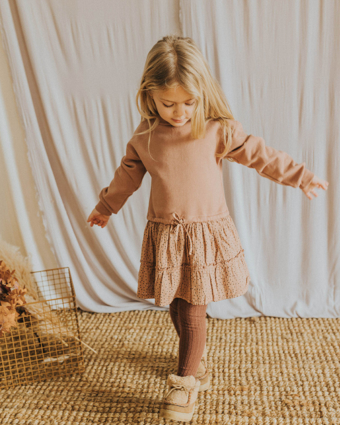 Buho Cocoa Dots Combi Dress