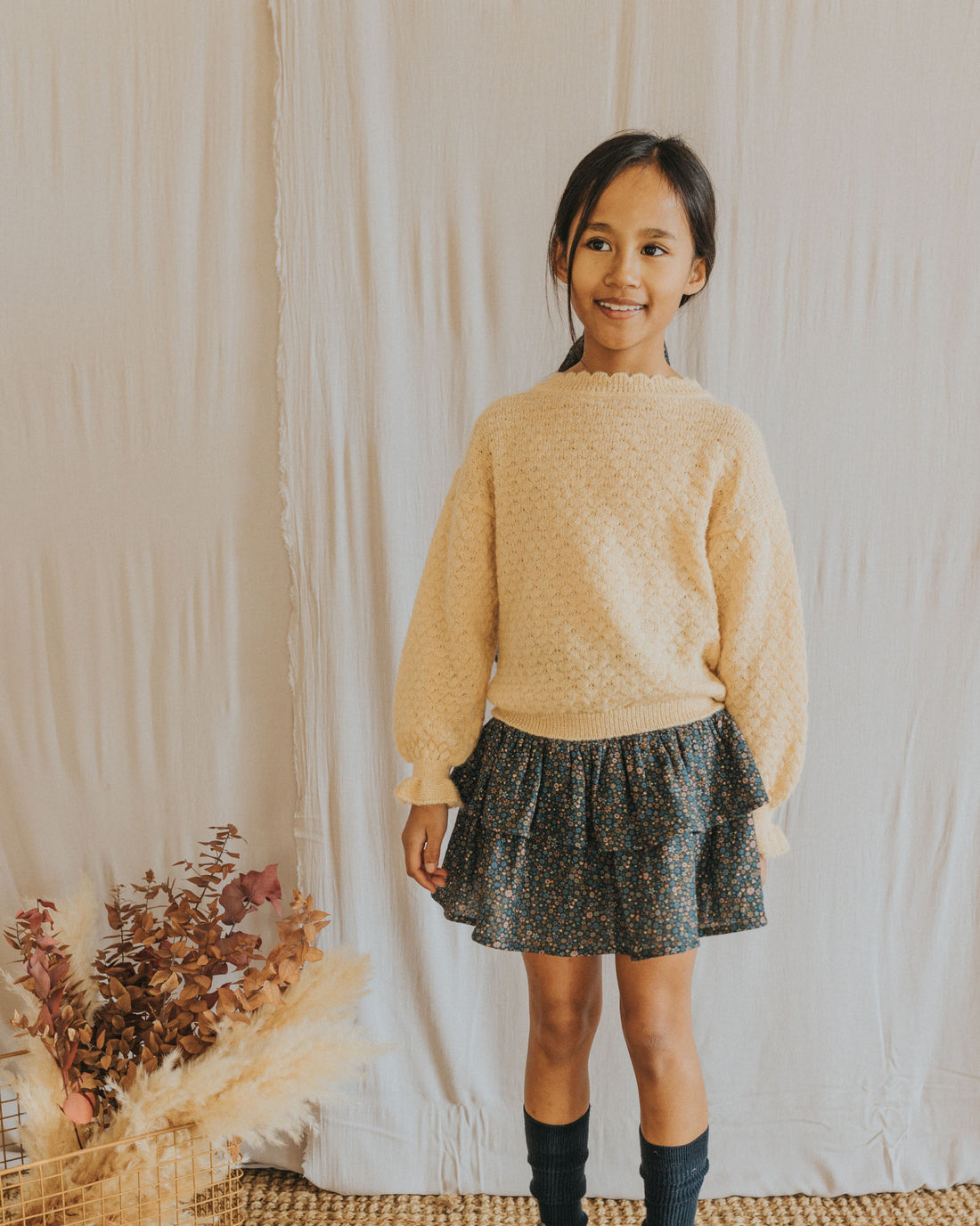Buho Dark Floral Bloom Skirt