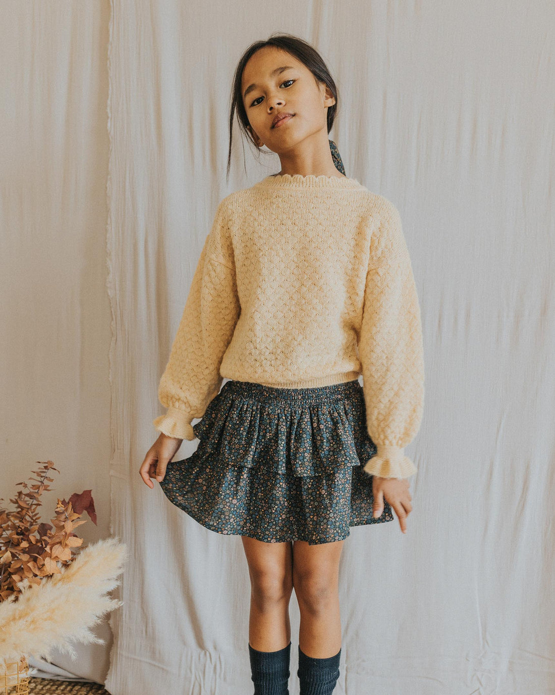 Buho Dark Floral Bloom Skirt
