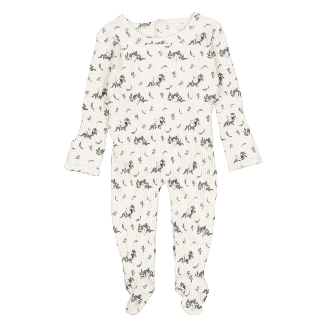 Lovely Littles Blue Vintage Leaf - The Printed Romper