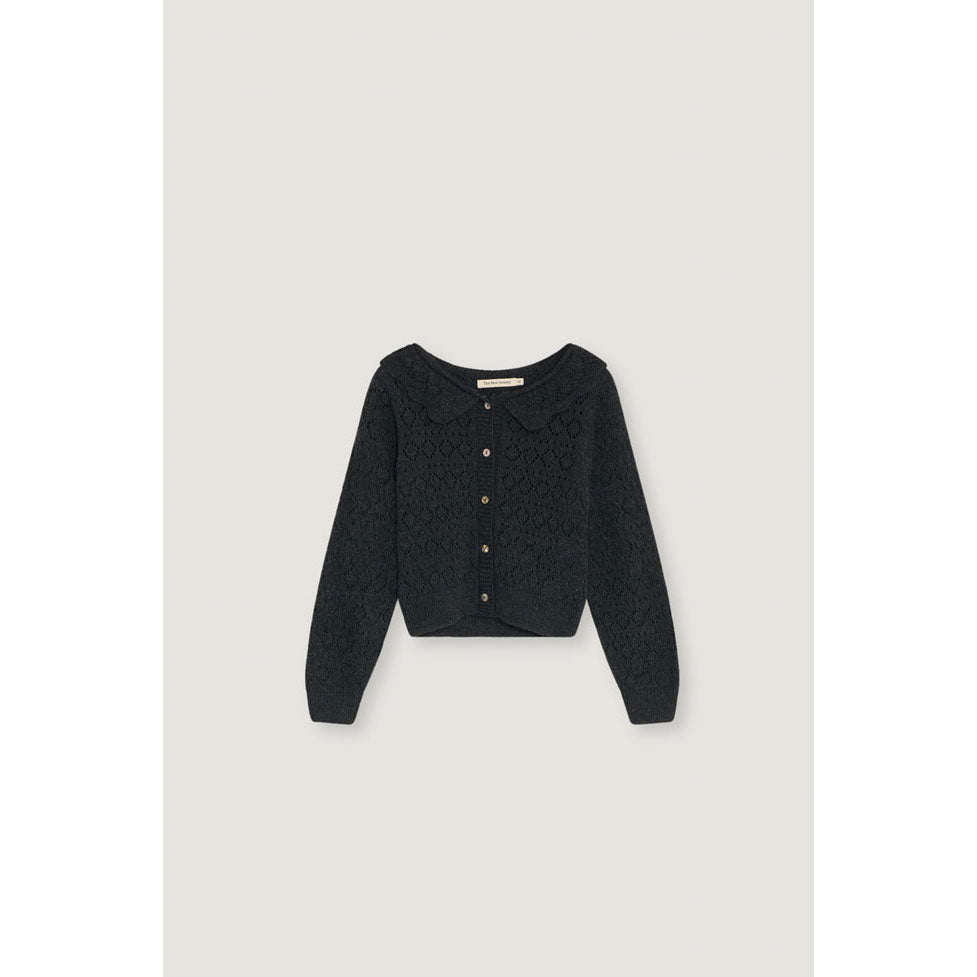 The New Society Dark Grey Melange Luma Cardigan