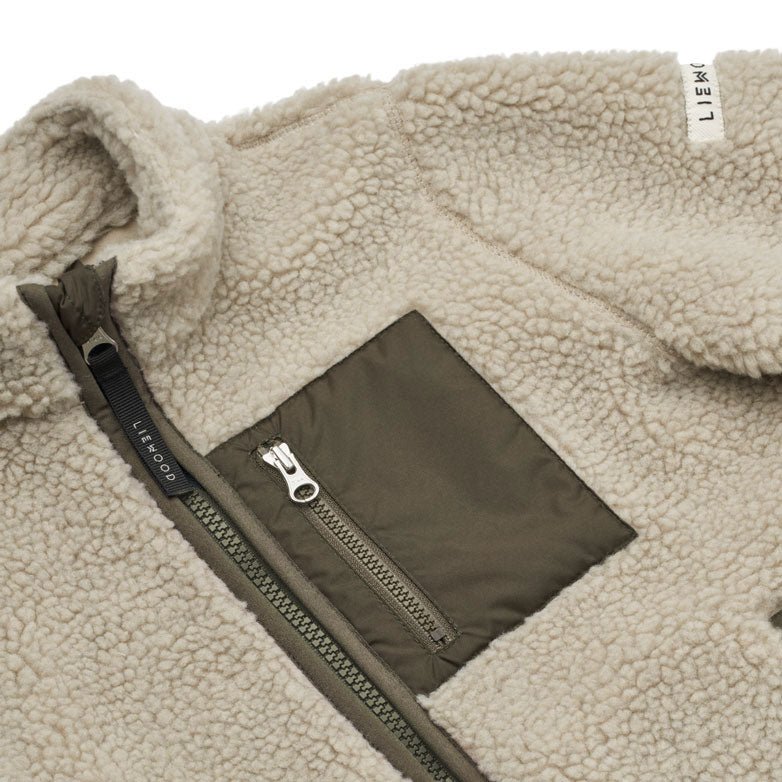 Liewood Mist/Army Brown Nolan Pile Jacket