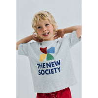The New Society  Light Grey Melange TNS Logo T-Shirt