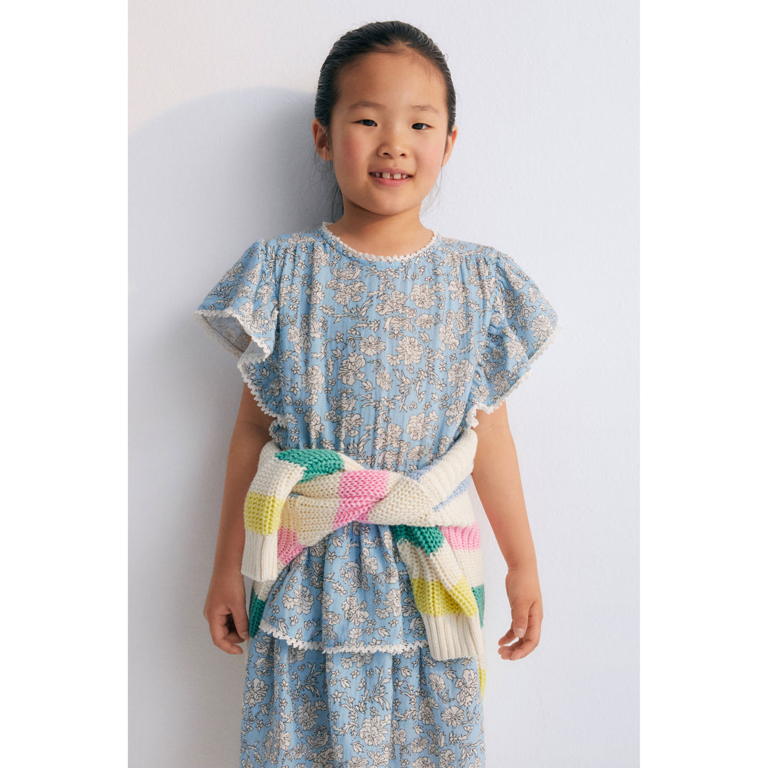 The New Society Peony Powder Blue Print Melina Dress