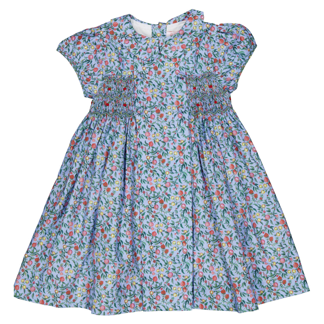 La Coqueta Blue Pomegranate Arcadia Smocked Dress